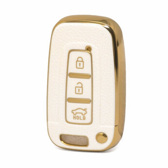 Nano High Quality Gold Leather Cover For Hyundai Remote Key 3...